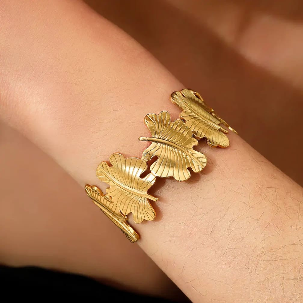 Gold cuff bracelet