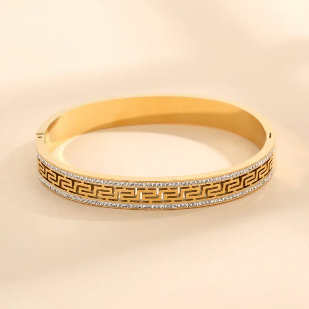 Golden - tone stainless steel bangle - Milaaf Jewellers