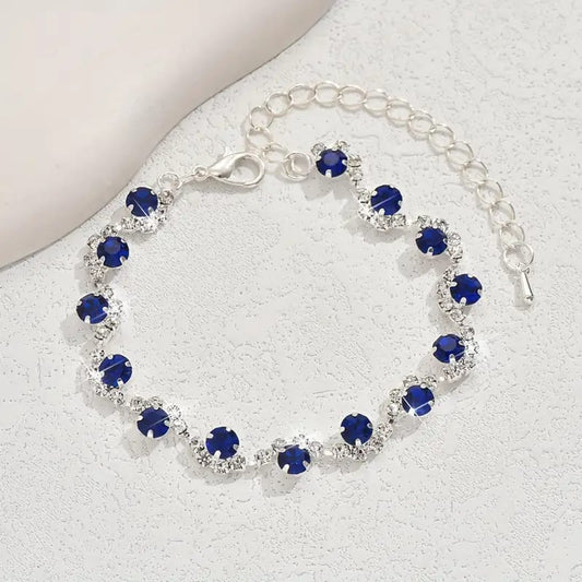 Silver-plated blue zarconia stone bracelet