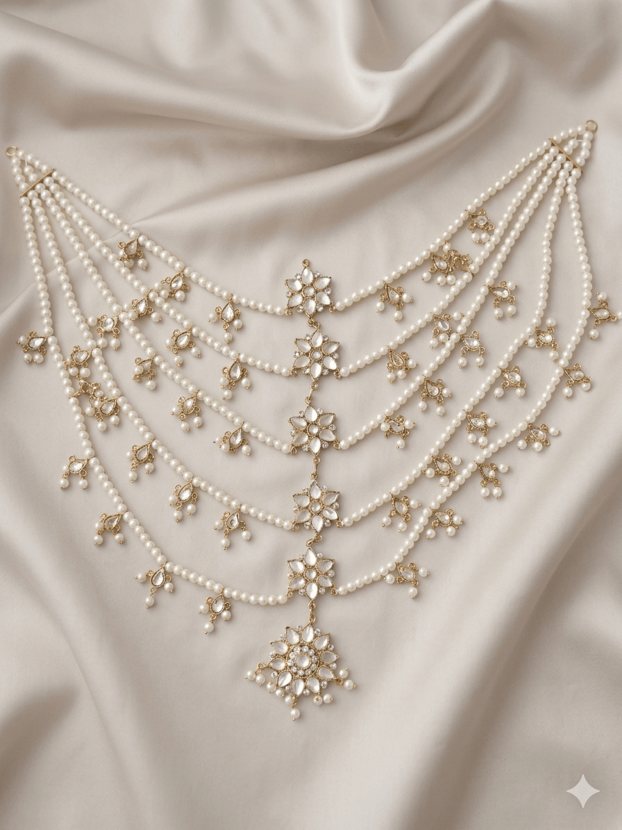 5_Layer Shesha Kundan Mathapatti - Milaaf Jewellers