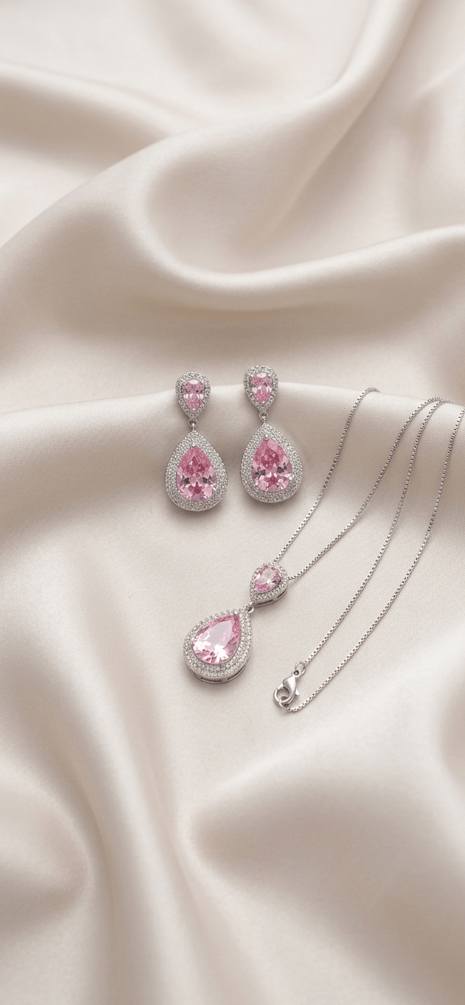 Zarconia Drop Set close-up CZ stone detail