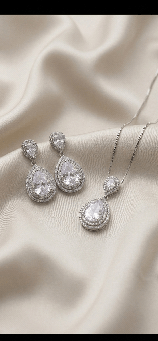 Zarconia Drop Set clasp and earring back detail