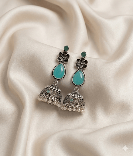 Oxidized Jhumka Earrings