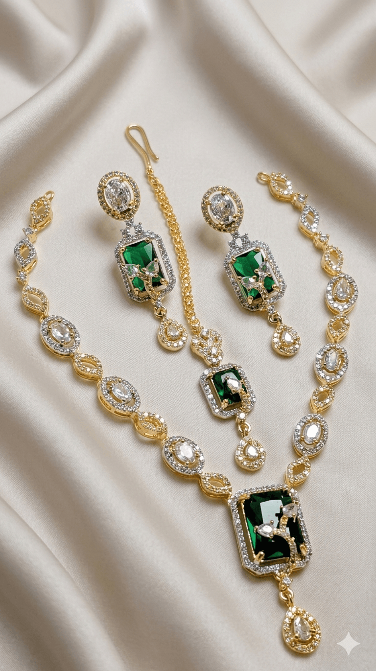 Royal Zircon 2-Tone Collection on model bridal styling