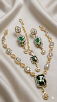 Royal Zircon 2-Tone Collection on model bridal styling