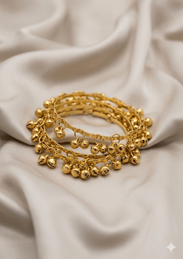 Kashmiri Bangles 4 pcs gold silver product shot