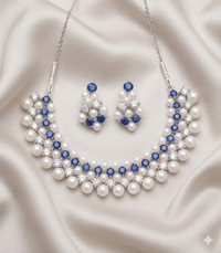 Multi-Row Pearl & Crystal Choker Necklace