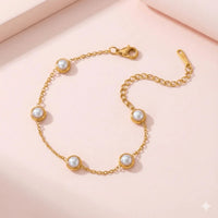 Classic Pearl Charm Gold Bracelet - Milaaf Jewellers