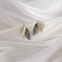 Dual tone leaf earring - Milaaf Jewellers