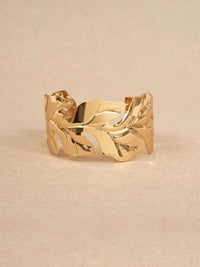 Gold-plated leaf cuff bracelet. - Milaaf Jewellers