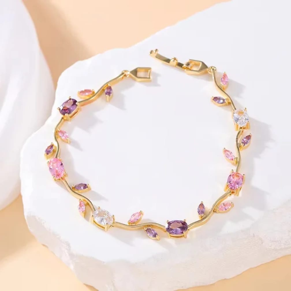 Gold plated zarcon bracelet - Milaaf Jewellers