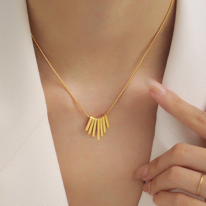 Gold Stalactite Pendant Necklace - Milaaf Jewellers