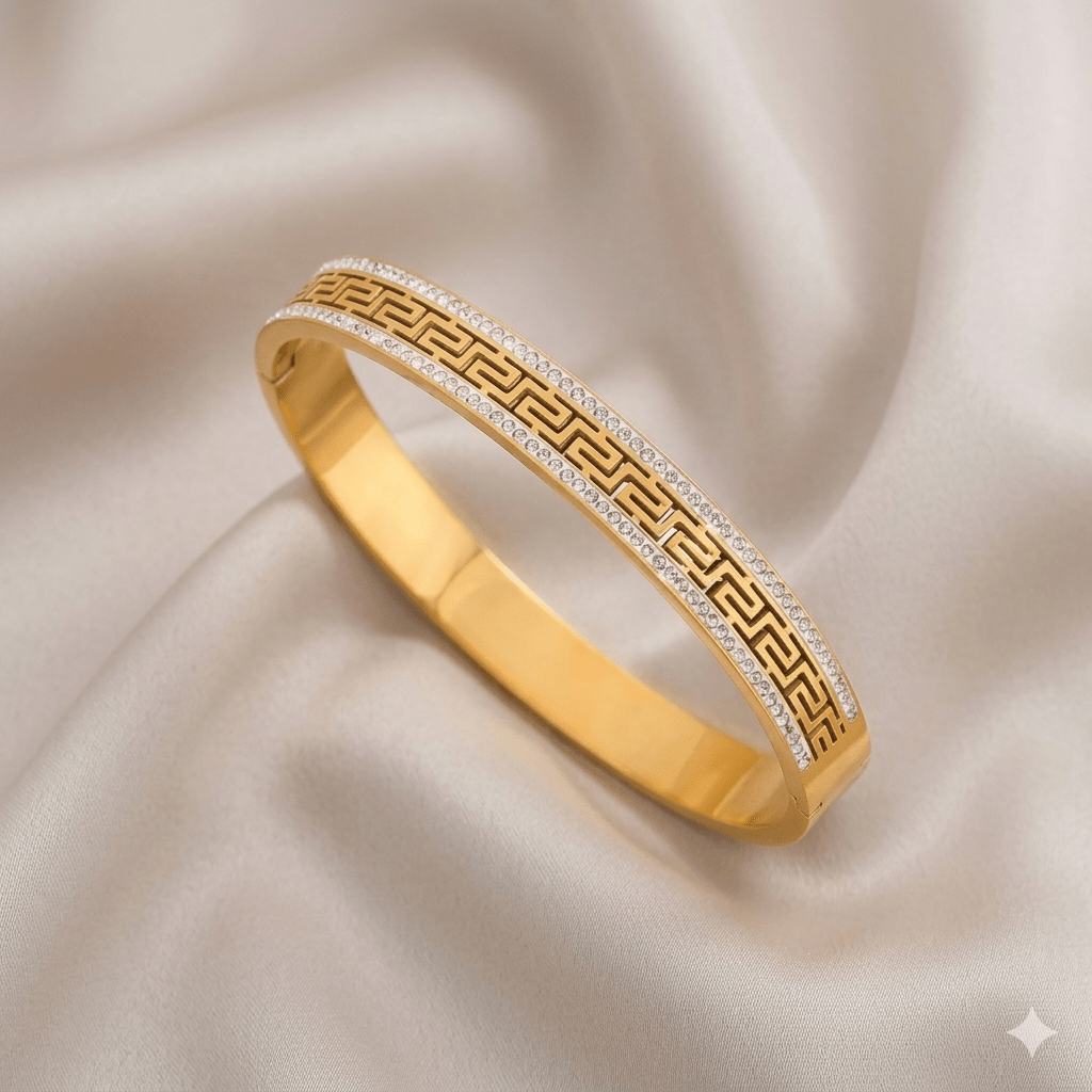 Golden - tone stainless steel bangle - Milaaf Jewellers