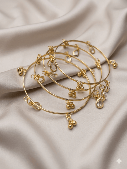 Kashmiri Bangles with Zarcon (4 pcs) - Milaaf Jewellers