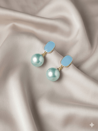 Niscka Sunlit Blue Faux Pearl gold earring - Milaaf Jewellers