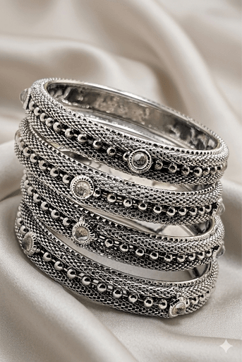 Oxidized Bangle Set 4 pcs front view product shot
