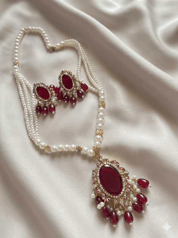 Pearl Mala Pendant Set - Milaaf Jewellers