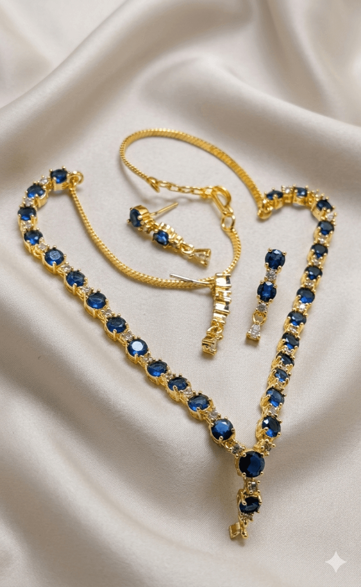 Royal Blue Zarcon Set - Milaaf Jewellers