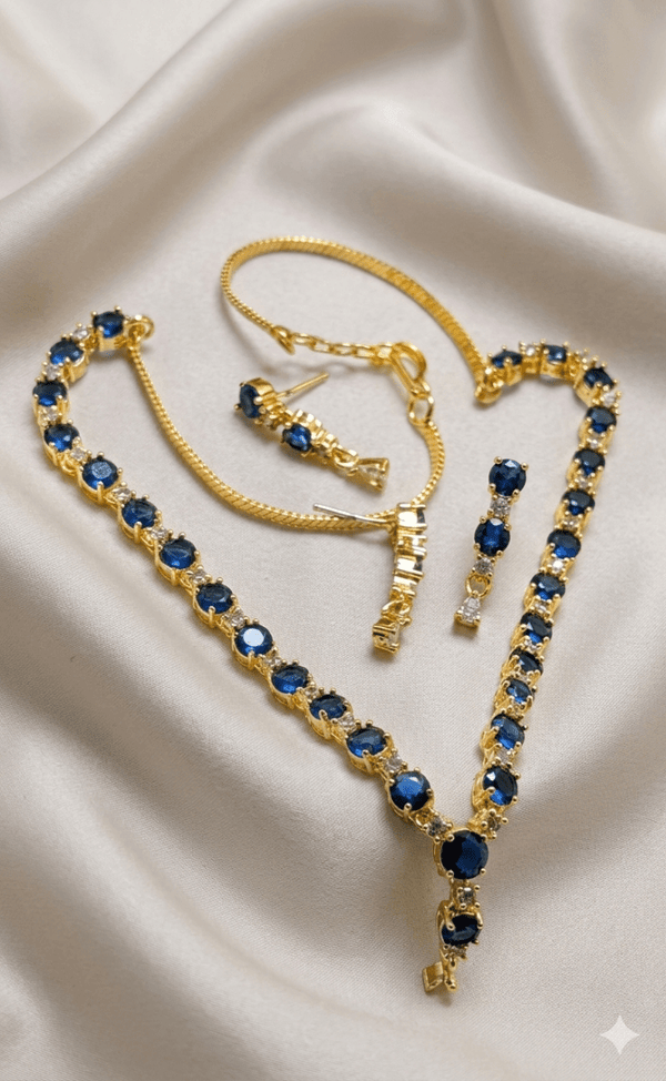Royal Blue Zarcon Set - Milaaf Jewellers