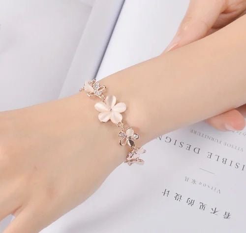 Youbella rose floral crystal bracelet - Milaaf Jewellers