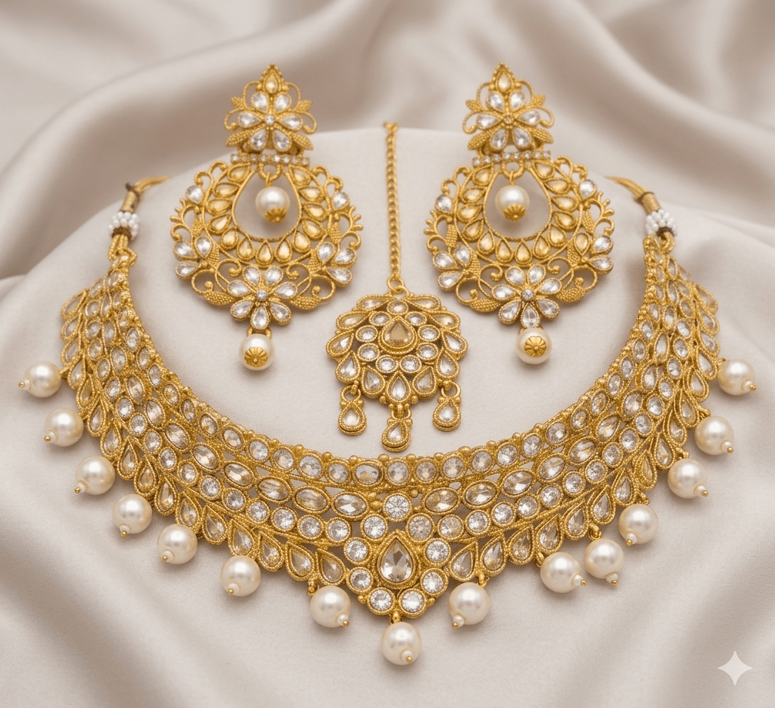 Zarcon Gold Necklace Set - Milaaf Jewellers