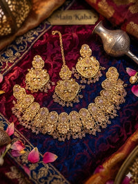 Zircon Jewelry Set: Crystal Beads Necklace & Earrings - Milaaf Jewellers